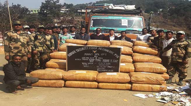 Meghalaya: BSF Seizes Ganja Laden Truck