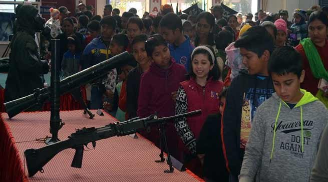 Meghalaya: Military equipment and band display at Shillong